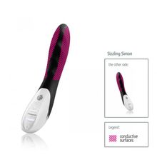 Вибратор с электростимуляцией Sizzling Simon - 27 см. (30494)