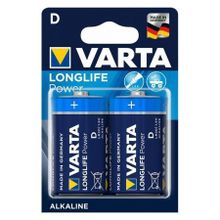 Батарейка D VARTA LR20 2BL LONGLIFE Power, щелочная, 2 шт, в блистере (4920)