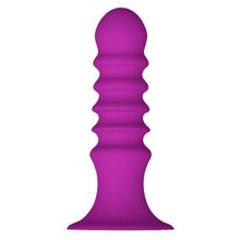 Dream Toys Фиолетовый ребристый анальный стимулятор RIBBED PLUG - 13,5 см. (фиолетовый)