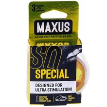 Maxus Презервативы с точками и рёбрами в пластиковом кейсе MAXUS Special - 3 шт.