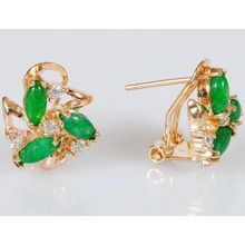 Серьги с хризопразом "Звезда"