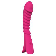 Dream Toys Розовый перезаряжаемый вибратор с ребрышками NAUGHTY BARONESS - 12,5 см.