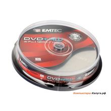 Диск DVD+RW 4.7Gb EMTEC 4x  10 шт  Cake box