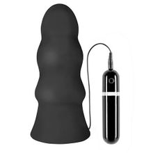 Dream Toys Чёрная виброёлочка MENZSTUFF VIBRATING BUTTCRASHER WAVED - 20 см. (черный)