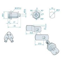 Roca Замок для люков хромированный Roca 423009 22 мм с прямым ригелем 902872