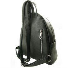Кожаный черный рюкзак 5015
