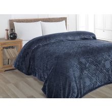 Плед KARNA велсофт жаккард "PIRAMIT" 220x240 см цвет синий