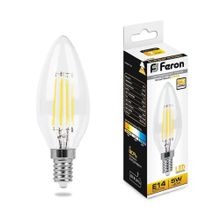 Feron Лампа светодиодная филаментная диммируемая Feron E14 5W 2700K прозрачная LB-68 25651 ID - 255523