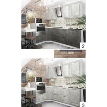 Кухня Капри Камень угловая с пеналами 1500х2800 (модульная)