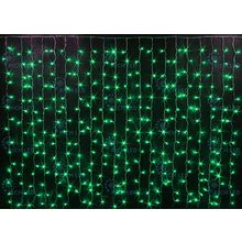 Rich LED RL-CS2*1.5-T G Уличный светодиодный Занавес 2x1.5 м, зеленый, пост свечение, провод прозрачный
