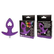 Анальная втулка Sweet Toys с вибрацией фиолетовая 8 см