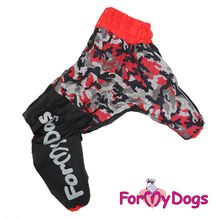 Тёплый комбинезон ForMyDogs для собак девочек черно красный FW483 3-2017 F