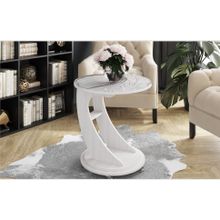 SV-мебель Стол журнальный №9 Стекло Белое Абстракция