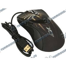 Лазерная мышь A4Tech "X7 XL-747H", 6кн.+скр., черно-коричневый, с рисунком (USB2.0) (ret) [86299]