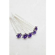 Шпильки на свадьбу - Фиолетовая розочка PIN229