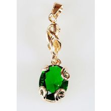 Кулон с зелёным фианитом "Лагуна"