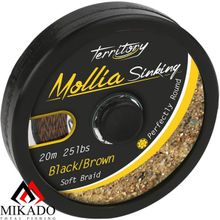 Поводковый материал Mikado MOLLIA HOOKLINK black brown 25 lb (20 м)