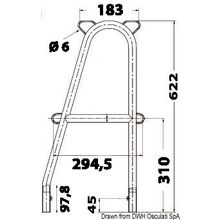 Osculati Double stanchion w stud, 41.176.30