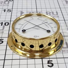 Barigo Метеостанция судовая из полированной латуни Barigo Tempo S 9710MS 88 x 25 мм термометр   гигрометр