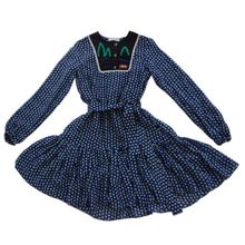 Leya.me Платье из принтованного шелка с вискозой с кокеткой с аппликацией ALD 001