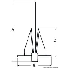 Osculati Danforth SS anchor 9 kg, 01.146.09