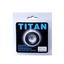 Эреционное кольцо с ребрышками Titan Черный
