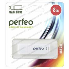 Флешка 8 Gb Perfeo PF-C04W008 White