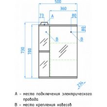 Зеркало-шкаф Style Line Эко Стандарт Николь 50 С белый