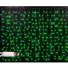 Rich LED RL-CS2*1.5-CW G Уличный светодиодный Занавес 2x1.5 м, зеленый, пост свечение, провод белый