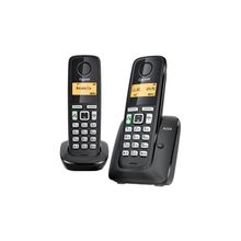 Р телефон Gigaset A220 Duo  Black  (2 трубки с ЖК диспл., База, Заряд. Устр-во) стандарт-DECT, РО, ГТ