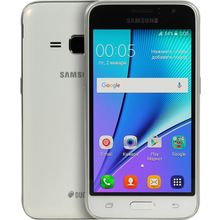 Смартфон   Samsung Galaxy J1 (2016) SM-J120F White (1.3GHz,1GbRAM,4.5"800x480  sAMOLED, 4G+BT+WiFi+GPS, 8Gb+microSD,5Mpx,Andr)