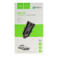 Автомобильное зарядное устройство с USB HOCO Z32 QC 3,0, 18W, Black