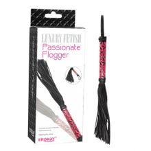 Аккуратная плетка с красной рукоятью Passionate Flogger - 39 см. (39553)