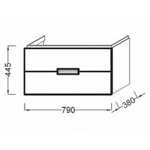 Тумба с раковиной Jacob Delafon Reve 80 светло-коричневая, 2 ящика