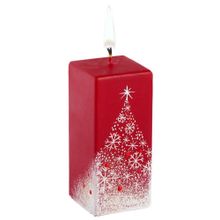 Свеча ручной работы Снежный лес, в форме куба