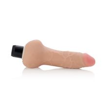 California Exotic Novelties Реалистичный вибратор Futurotic Ballsy Vibrating Dong 4.5  - 16 см. (телесный)