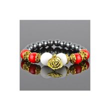 Бусики-Колечки Браслет Гематит, кахолонг "Сантия" арт.бП2789