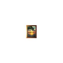 Картина на холсте маслом "Закат над рекой"