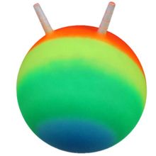 Мяч попрыгун с рожками45 см (с рисунком радуга) T07537