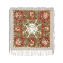 Шерстяной павлово посадский платок "Сольвейг", 89*89 см,  арт. 1549-4