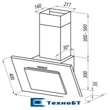 Каминная вытяжка Maunfeld Tower GS 50 INOX BLACK