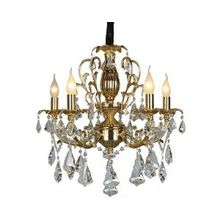 Подвесная люстра "свечи" OML-777 золото хрусталь E14 5*60W 220V арт.OML-77703-05