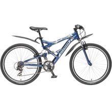 STINGER Versus (26" 21ск,двухподвес,тормоз Vbr,Shimano RS41TY10TX35TZ21)(26SFV.VERSU.16BL5 Х60861-К, рама 16", синий серый)