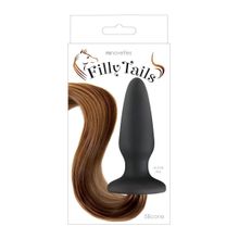 NS Novelties Чёрная анальная пробка с каштановым хвостом Filly Tails Chestnut (коричневый)