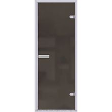 Дверь серия Хамам "Акма" стекло бронза матовое (универсальная с порогом) коробка алюминий под проем 700mm x 1900 mm