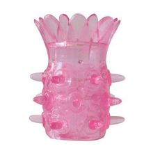 Bior toys Розовая насадка на пенис с шипиками и лепестками - 6 см. (розовый)