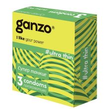 Ganzo Ультратонкие презервативы Ganzo Ultra thin - 3 шт.