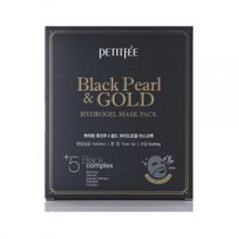 Маска гидрогелевая для лица с черным жемчугом и золотом Petitfee Black Pearl & Gold Mask Pack 2шт