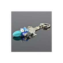 Бусики-Колечки Брелок, прес.Бирюза, хрусталь, жемчуг, кахолонг "Гроздь" арт. ВАС-3000