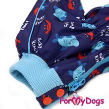 Теплый комбинезон-дождевик на меху ForMyDogs, для мальчика - синий FW312-2014M